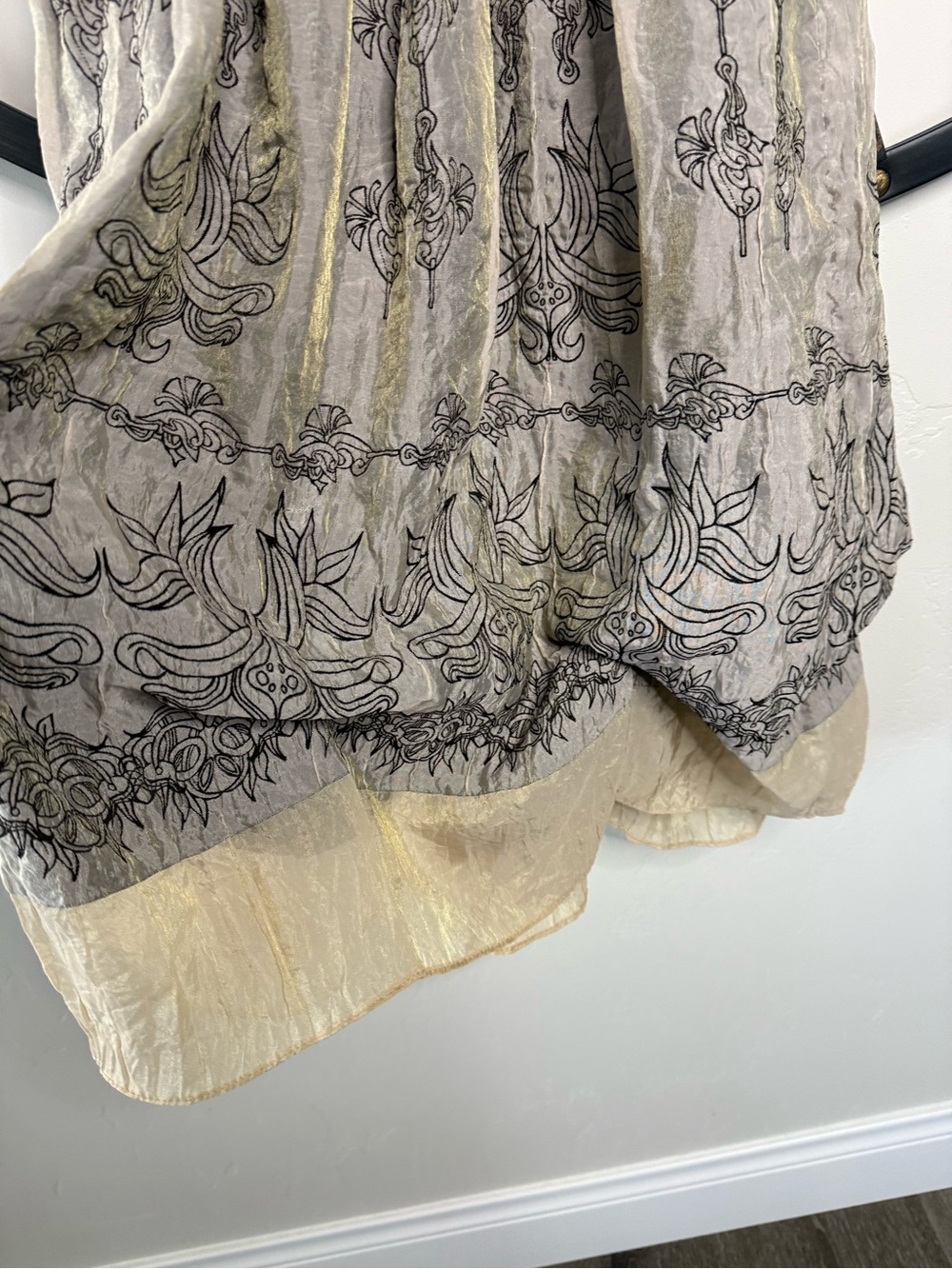 Lapis Free People Taupe and Cream Strapless Embroidered High-Low Dress - Picture 2 of 6